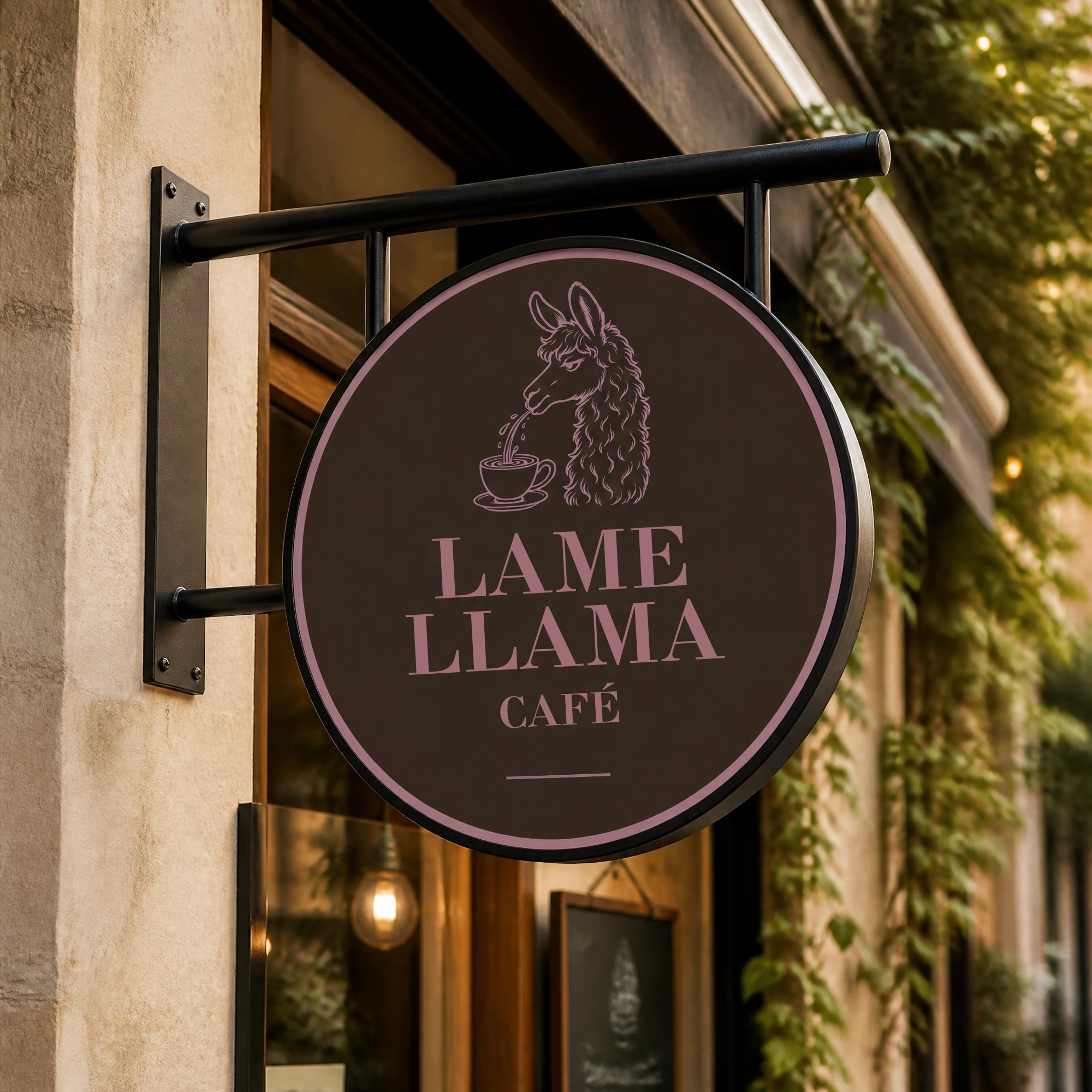 Lame Llama Café branding
