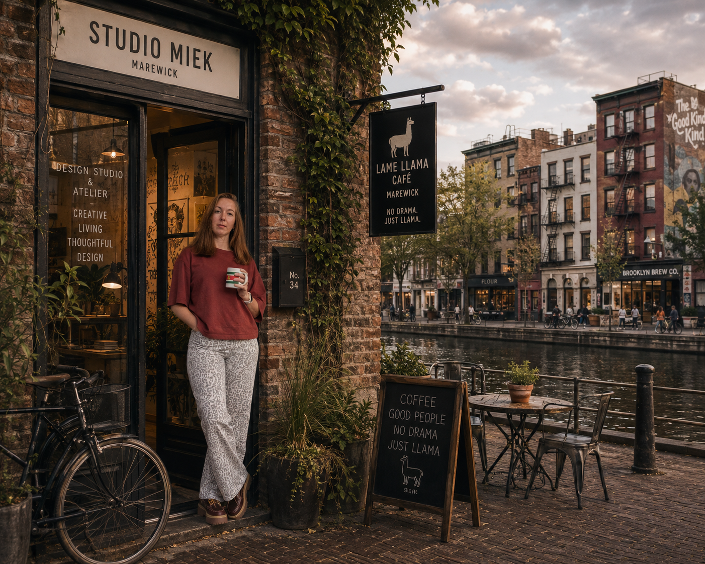 Miek outside the Studio Miek atelier